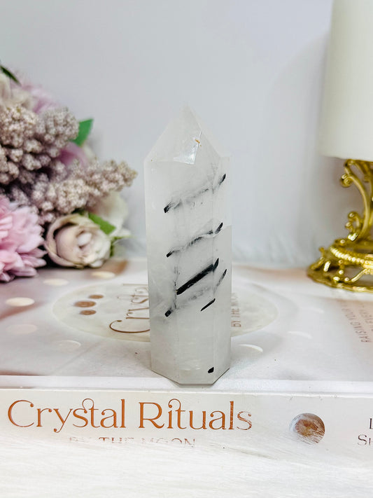 Black Tourmaline In Quartz Chunky Tower 9cm
