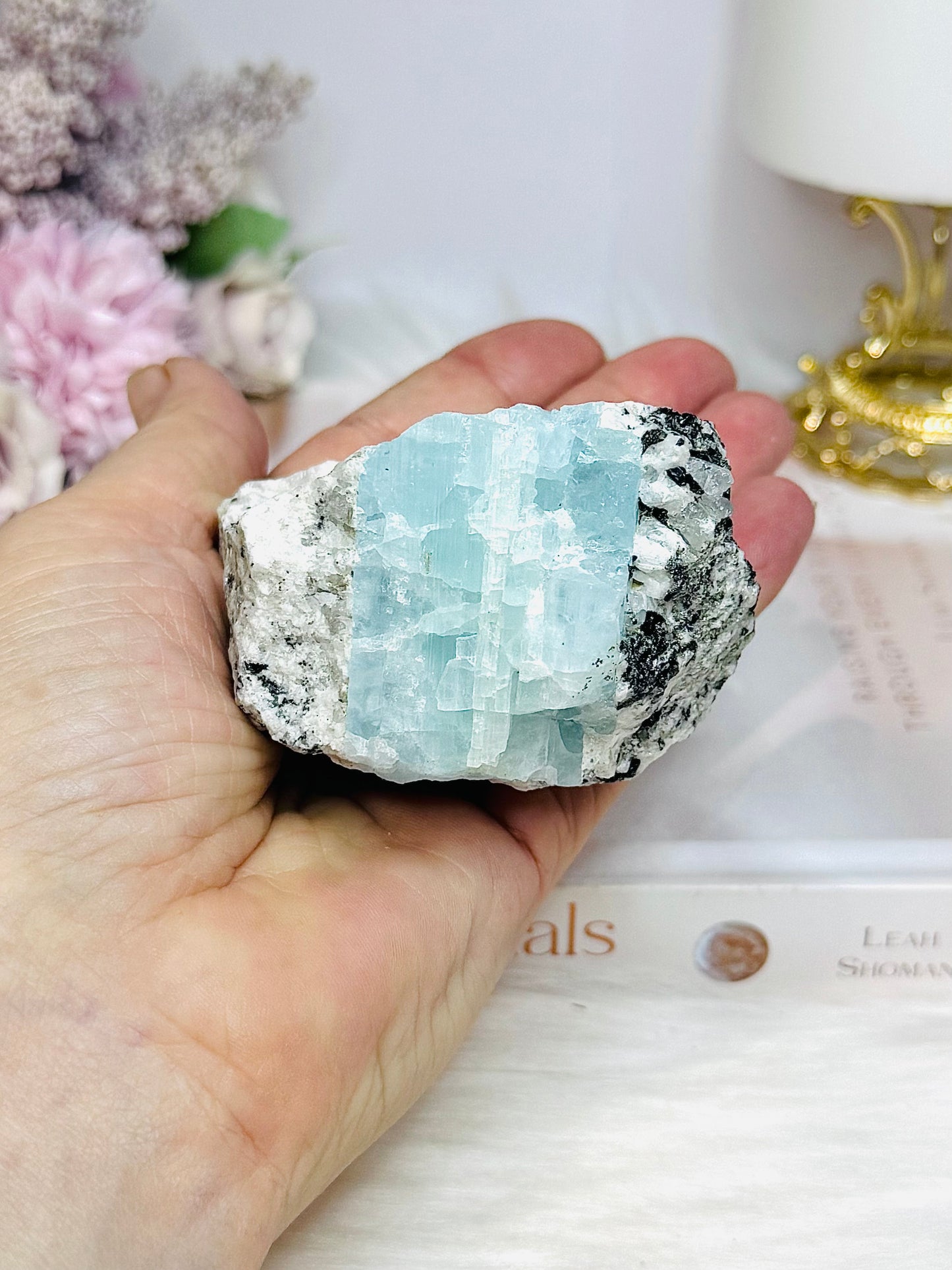 Natural Aquamarine On Matrix Specimen 224g