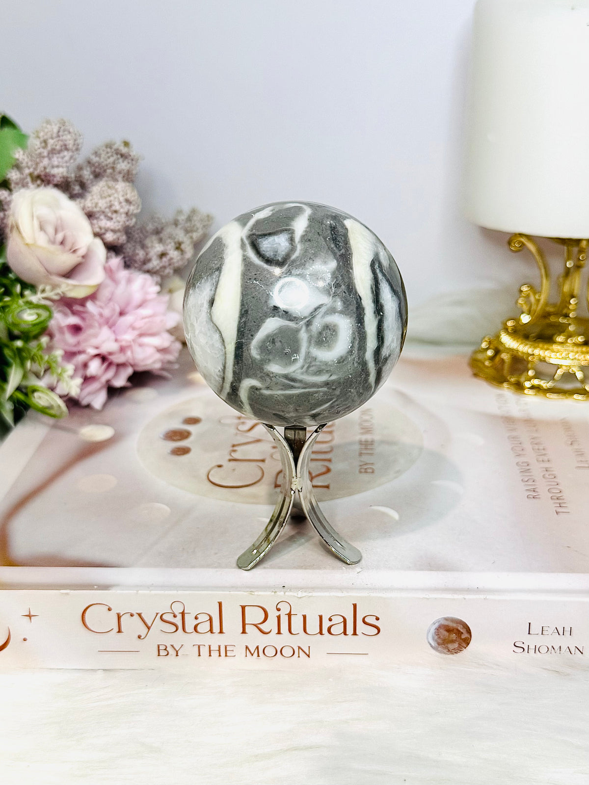 Shell Jasper | Thousand Eye Sphere On Stand 258g