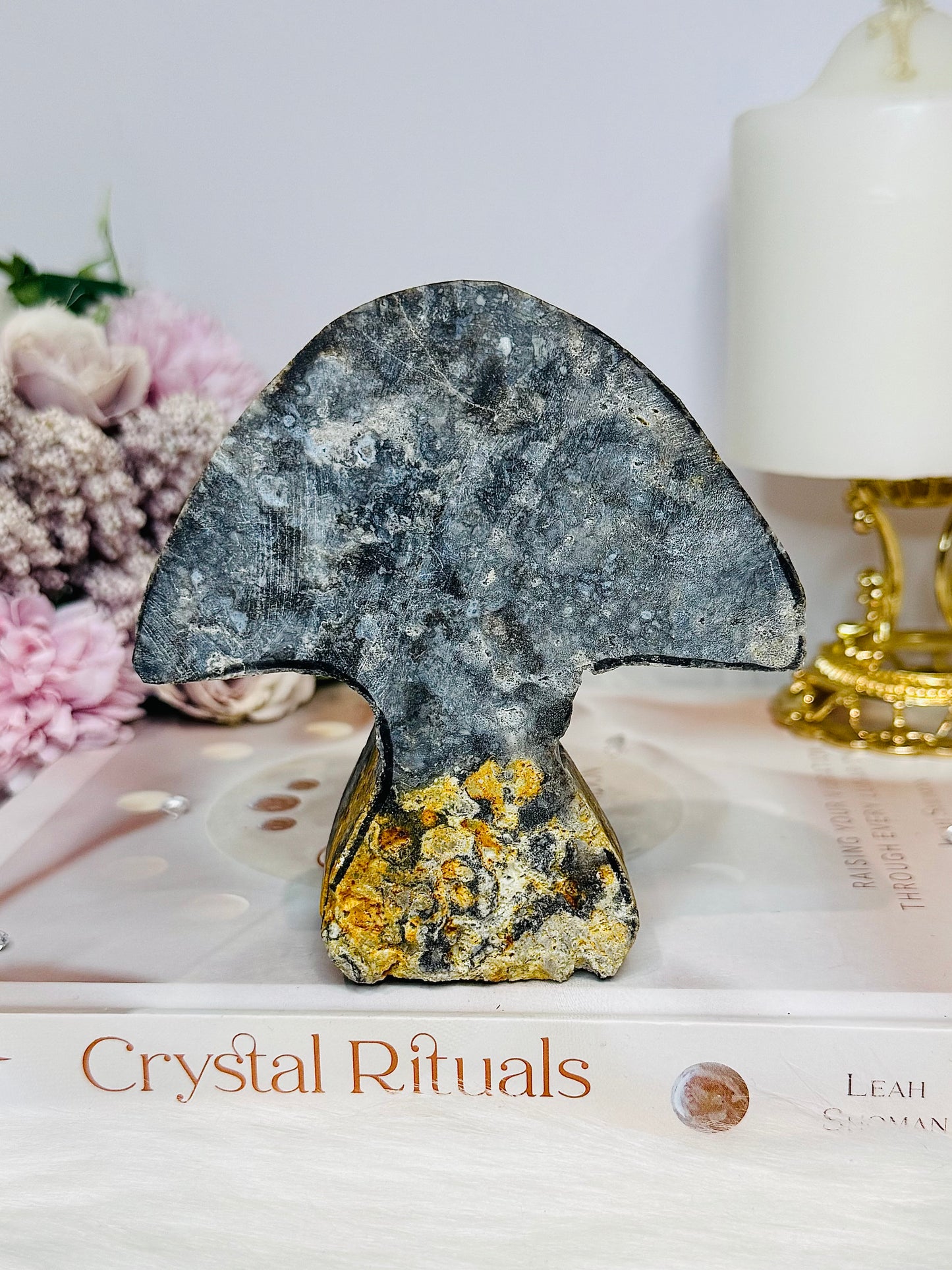 Large Sphalerite Carved Mushroom 10.5cm 351g