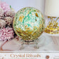 Huge Natural Glorious Variscite Sphere On Stand 802grams