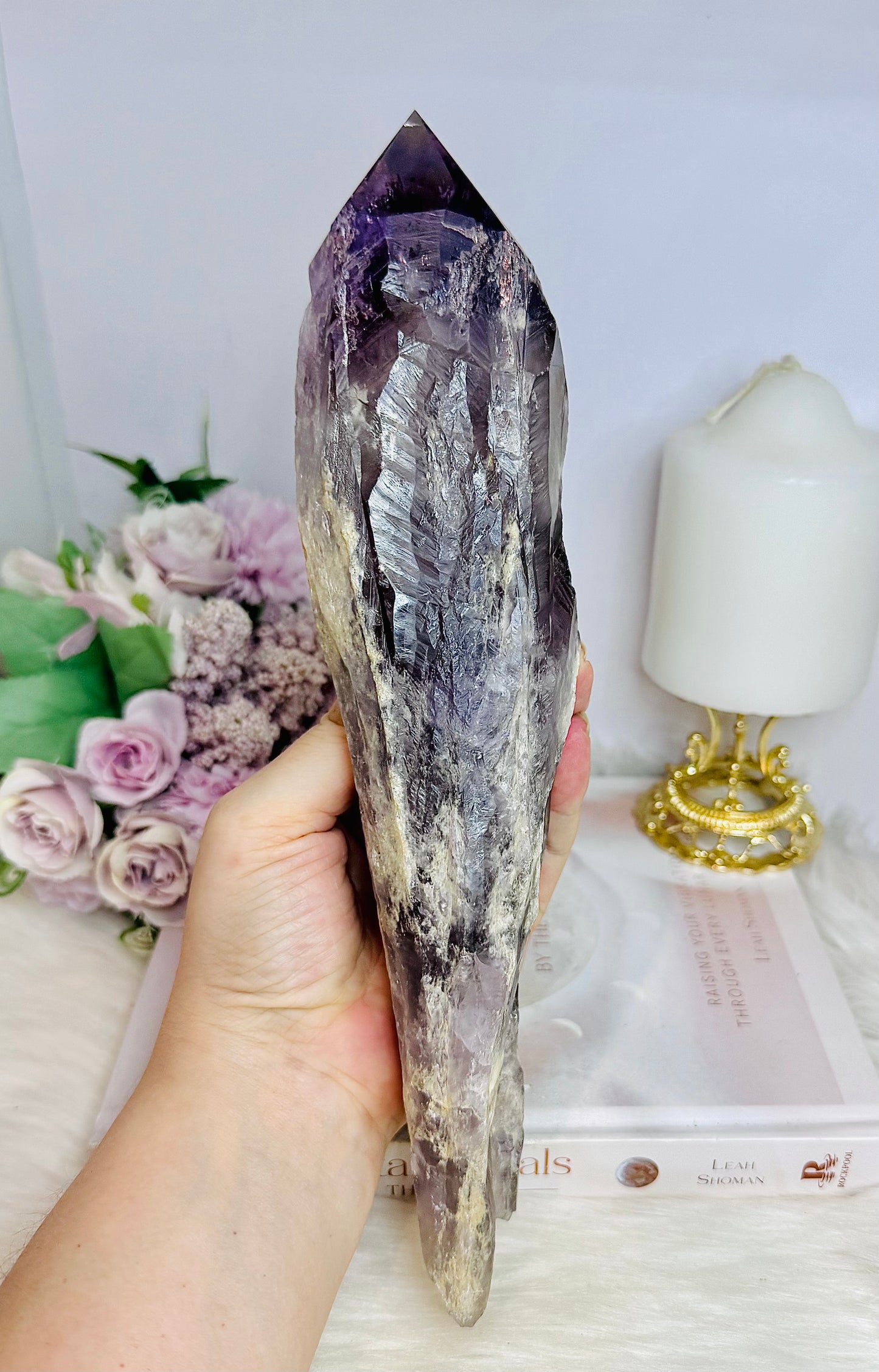 Large Natural Amethyst Dog Tooth 27cm
