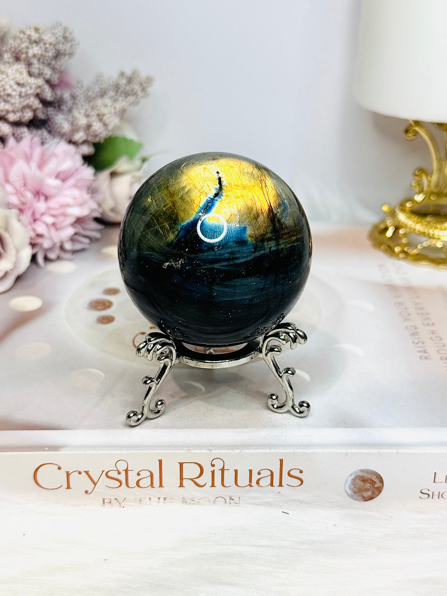 Labradorite Sphere on Stand 251g