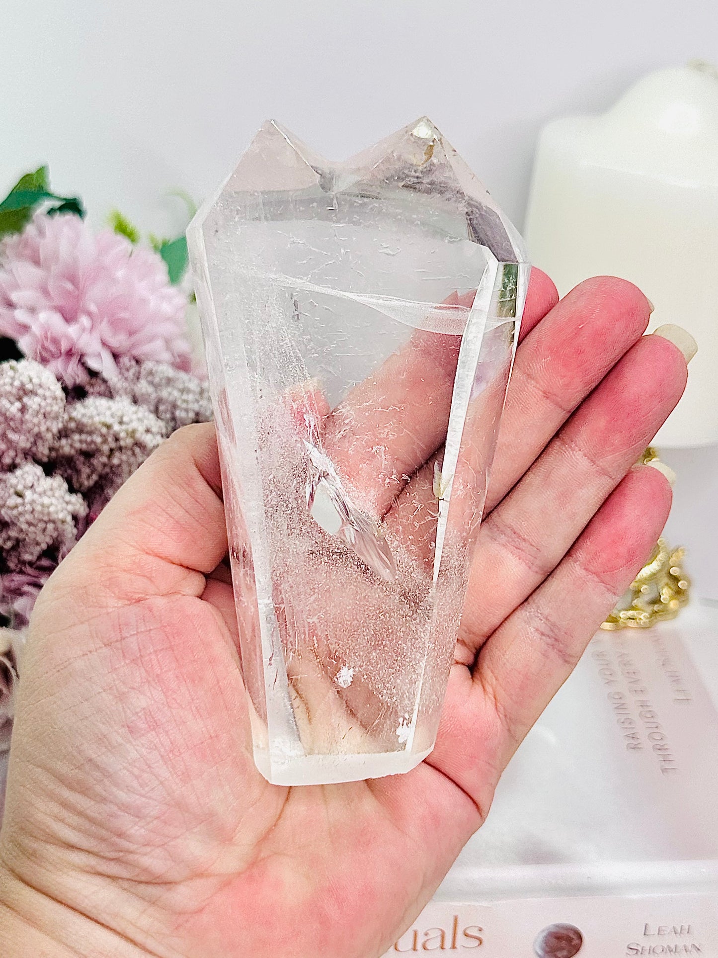 Absolutely Stunning High Grade Clear Quartz Double Point Tower with Amazing Clarity 12cm 311 grams