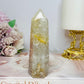 Green Flower Agate Tower 11cm