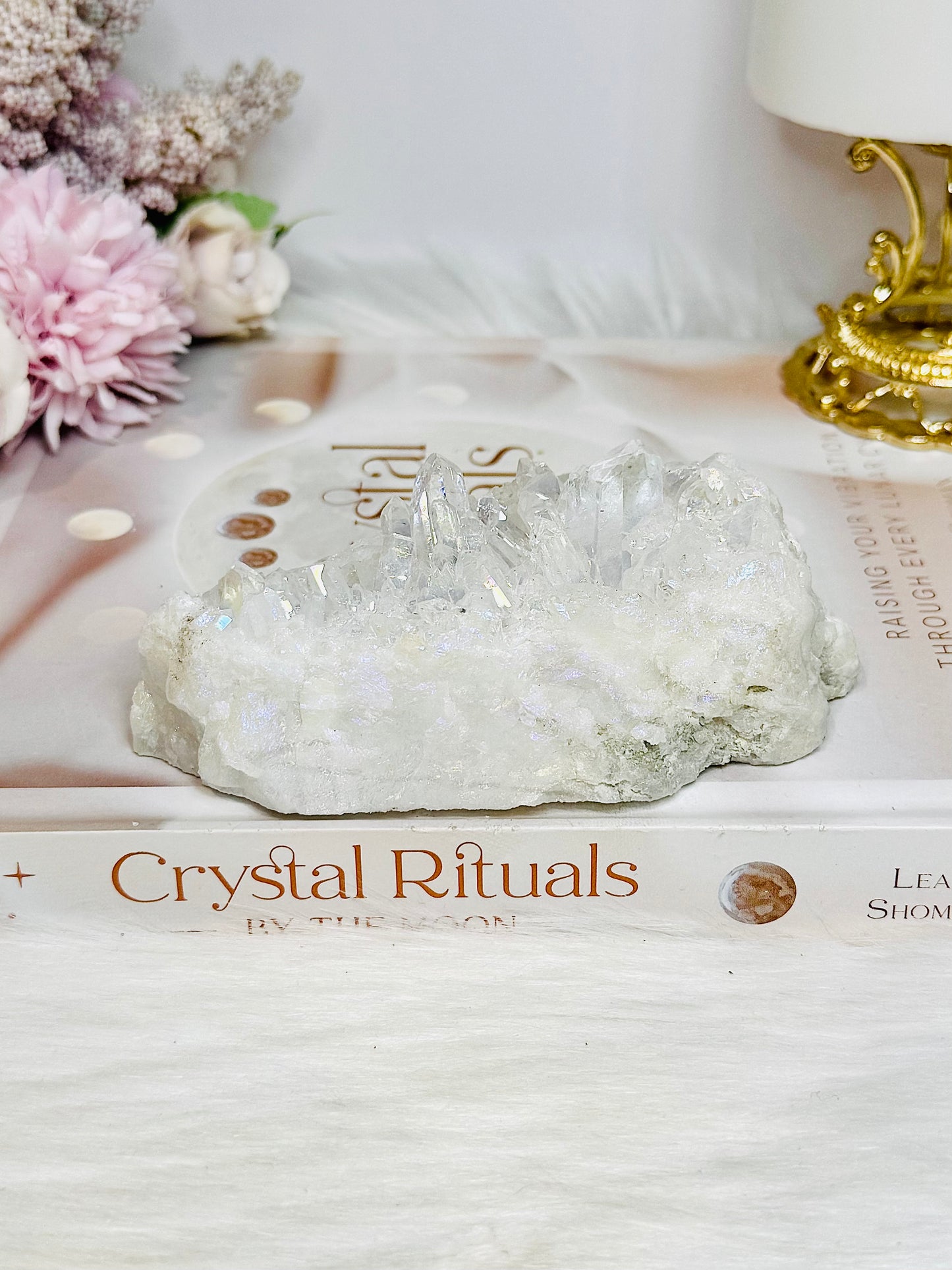 Large Angel Aura Clear Quartz Cluster 10.5cm 298g