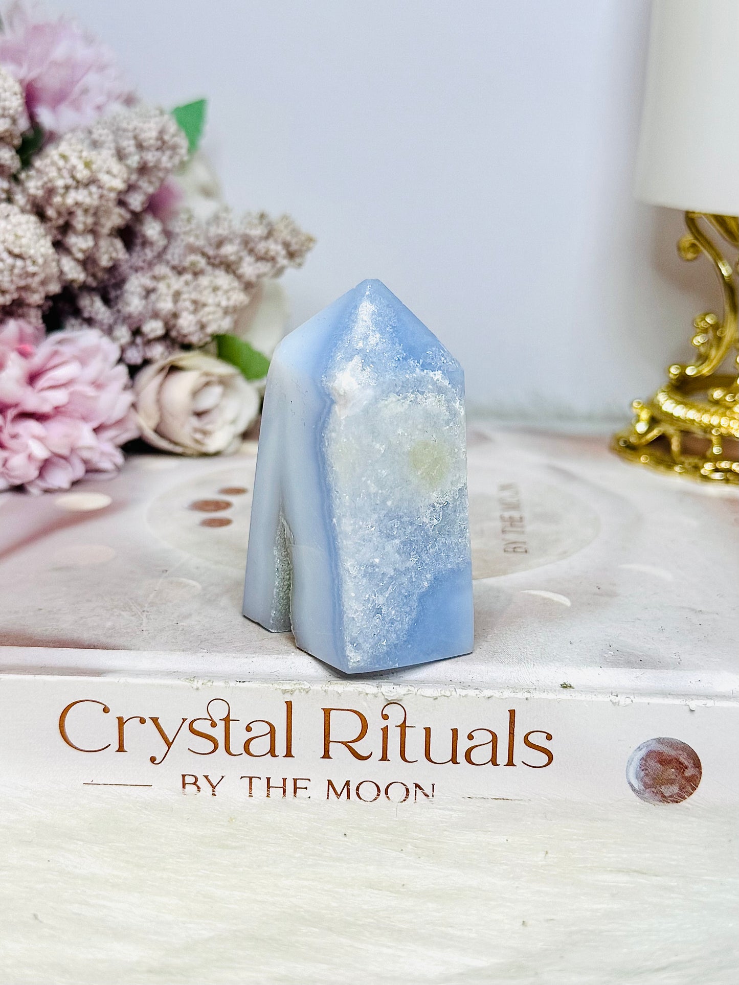 Blue Lace Agate Druzy Tower 6cm