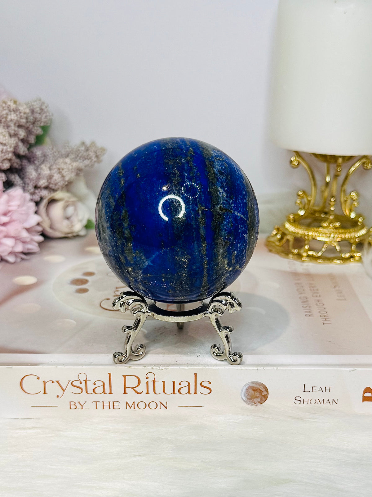 High Grade Large Lapis Lazuli Sphere on Stand 417g
