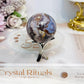 High Grade Blue Flower Agate Sphere on Stand 104g