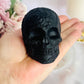 Beautifully Carved Black Tourmaline Skull with a Matt Finish 9cm