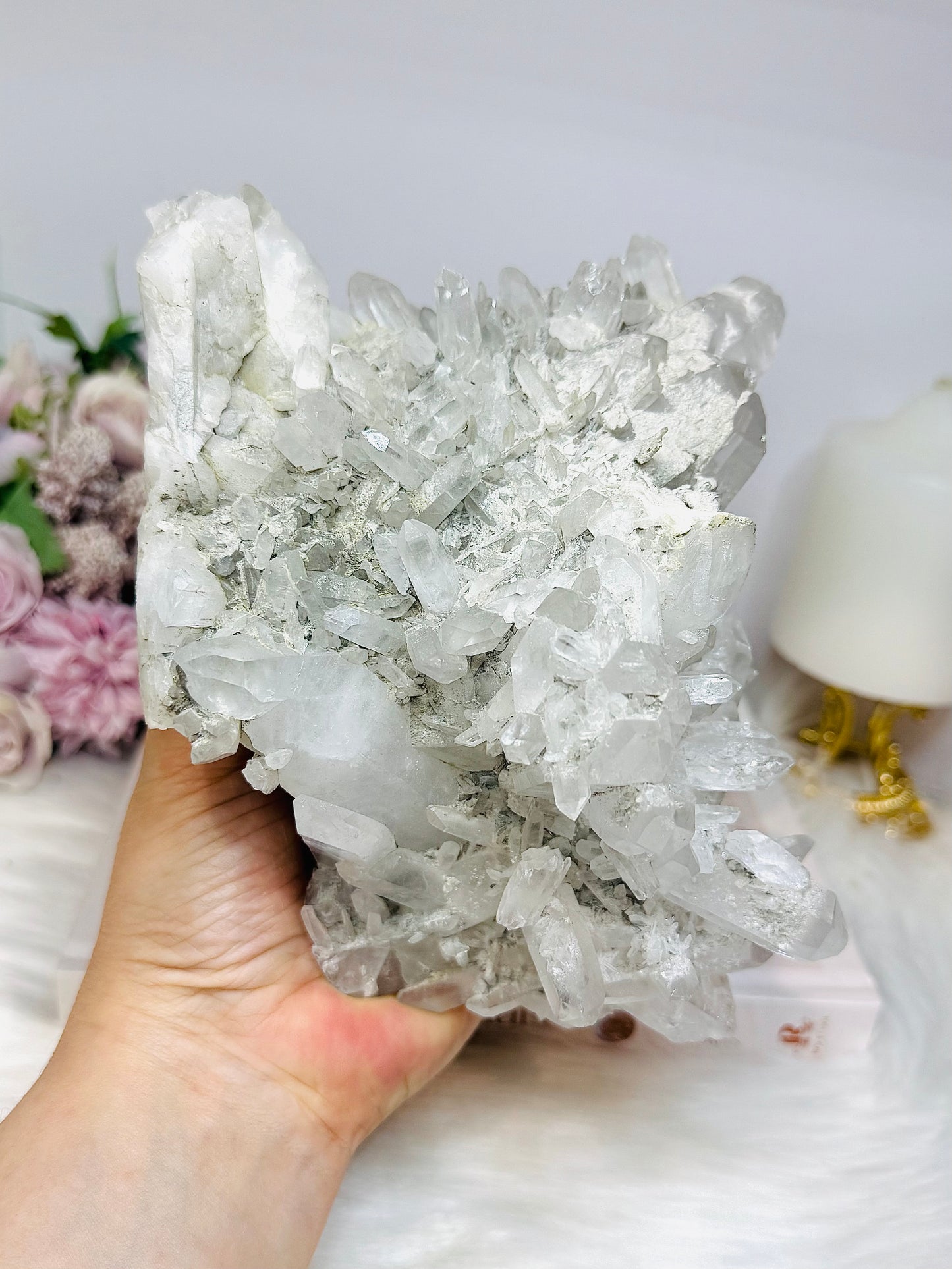 Large Clear Quartz Cluster Specimen 1.76KG