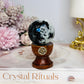 Rainbow Moonstone Sphere with Blue Flash On Stand 8cm