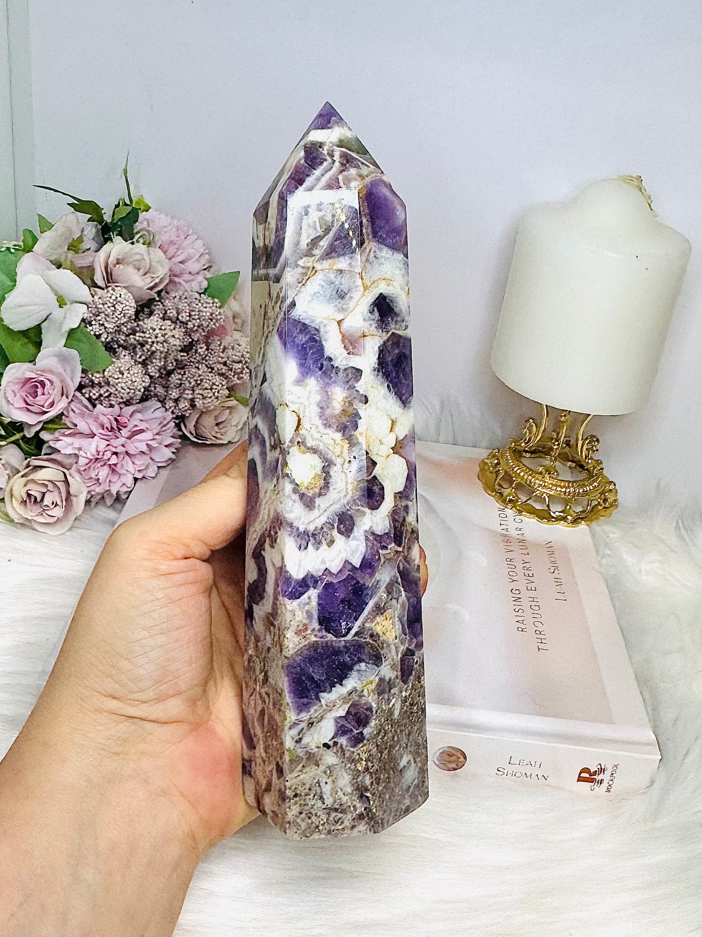 Large Dream | Chevron Amethyst Tower 20.5cm 742g