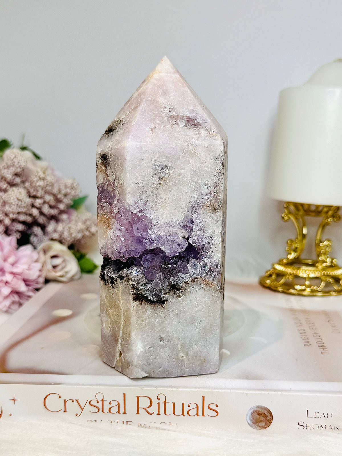 High Grade Chunky Pink Amethyst Druzy Tower 14.5cm 742g