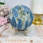 Rare Natural Large Blue Coral Fossil Sphere 732g