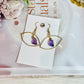 Beautiful Gold Plated Amethyst Evil Eye Earrings