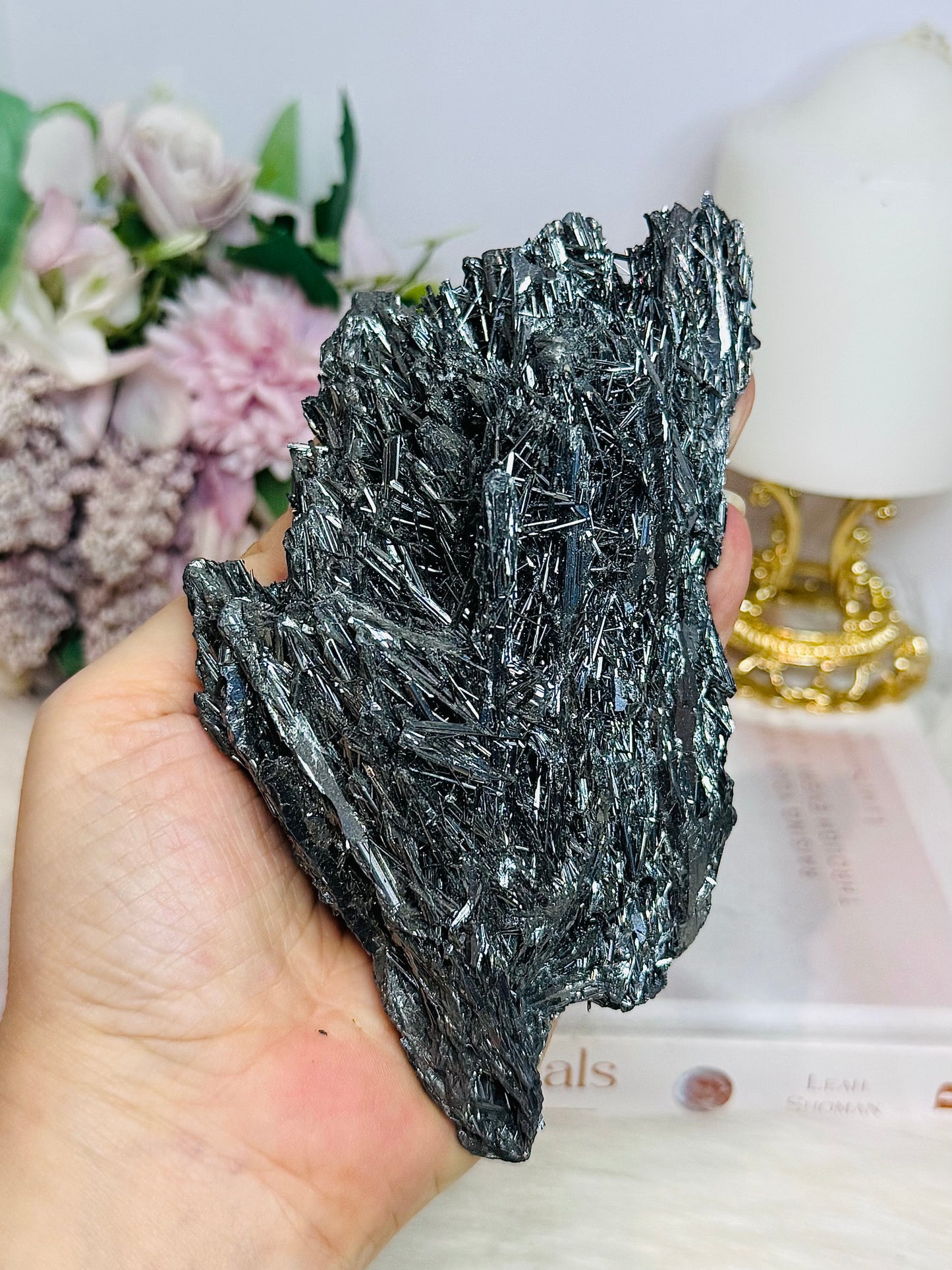 Natural Stibnite | Antimonite Large Specimen On Stand 414g