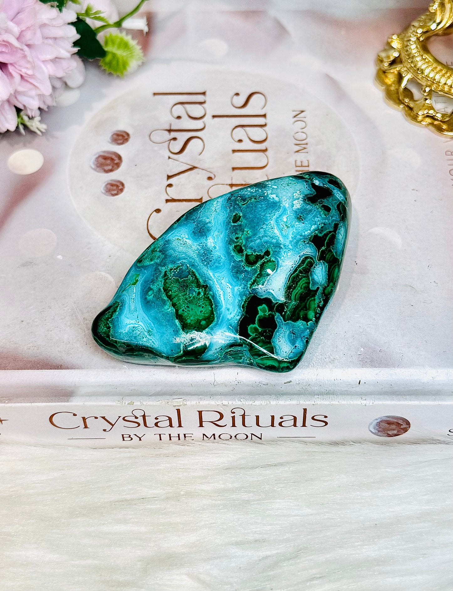 Large Malachite | Chrysocolla Polished Natural Freeform 8.5cm 172g