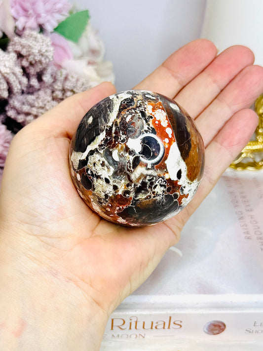 Large Money Agate Sphere On Stand 304g