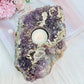 Large 1.26KG 20cm Amethyst Cluster Candle Holder With Calcite Inclusions From Brazil