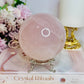 Huge Lavender Rose Quartz Sphere with Rainbows 1.06KG