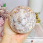 Rare Pink Amethyst X Flower Agate Large Sphere 890g On Stand