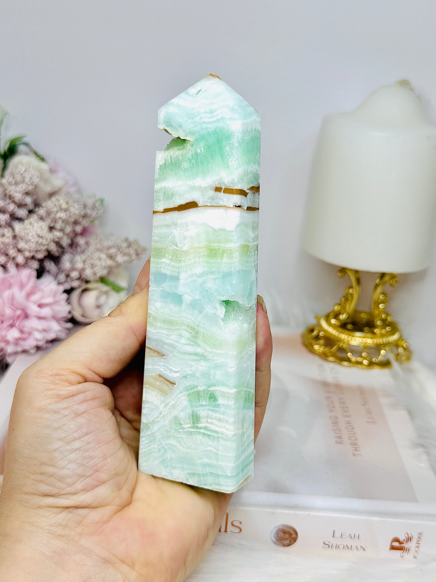 Caribbean Calcite Druzy Tower 14cm