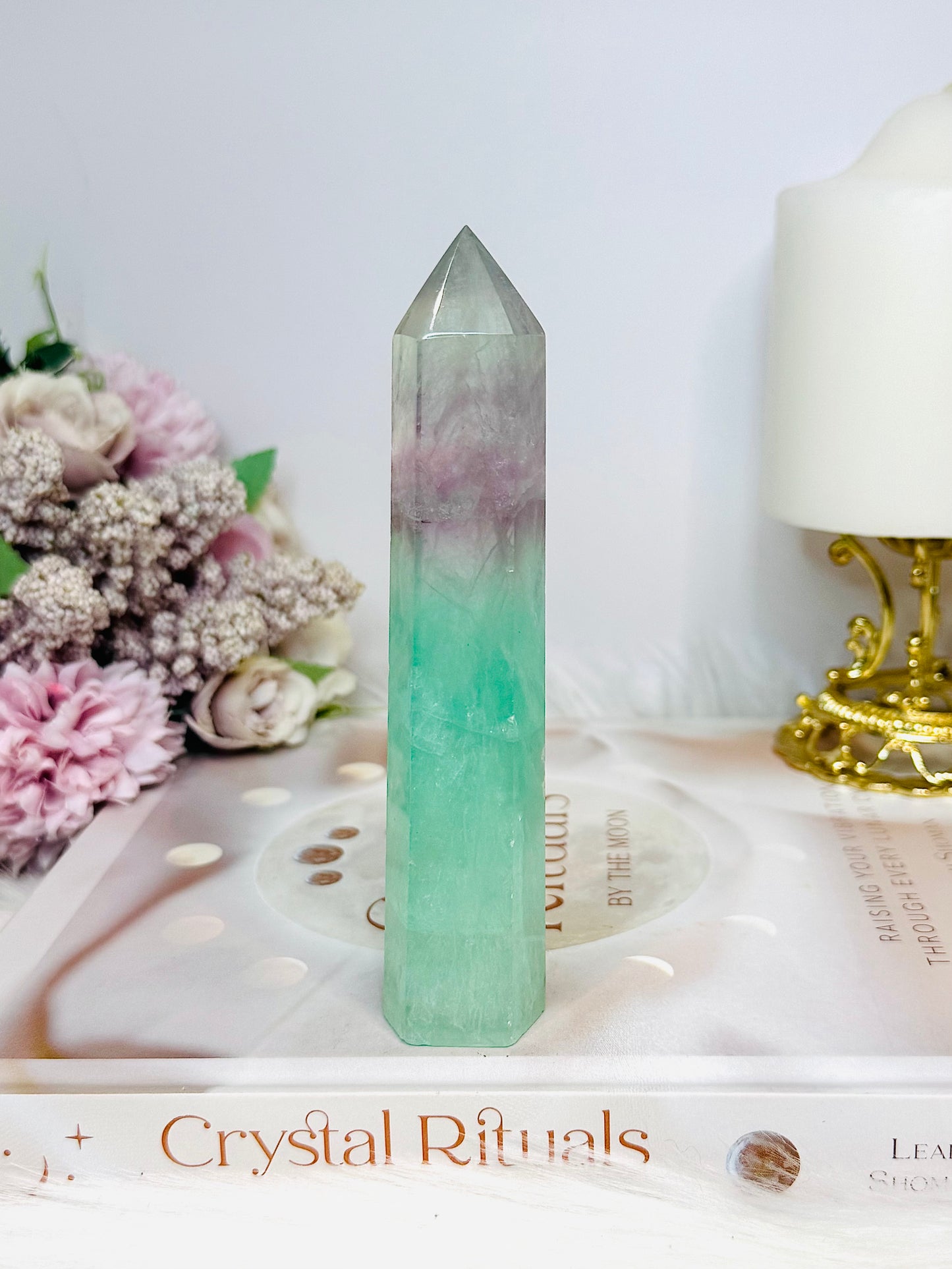 Watermelon Fluorite Tower 13.5cm