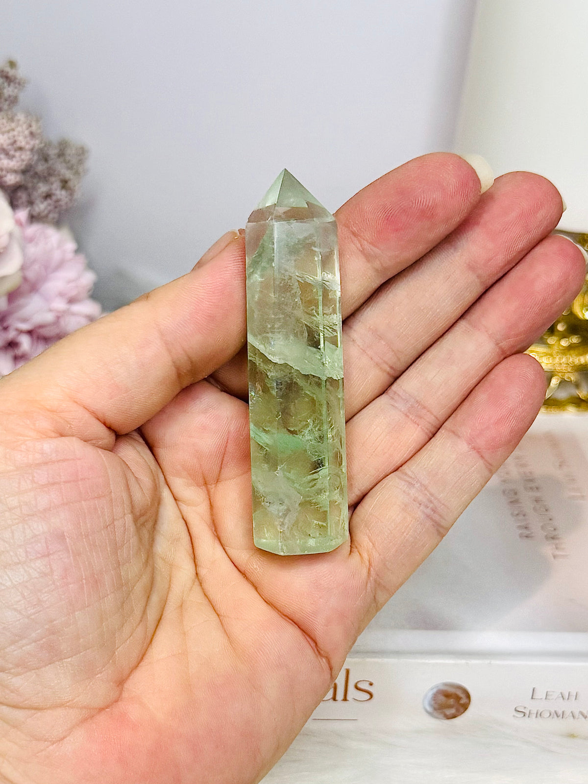 High Grade Green Fluorite Tower 7cm