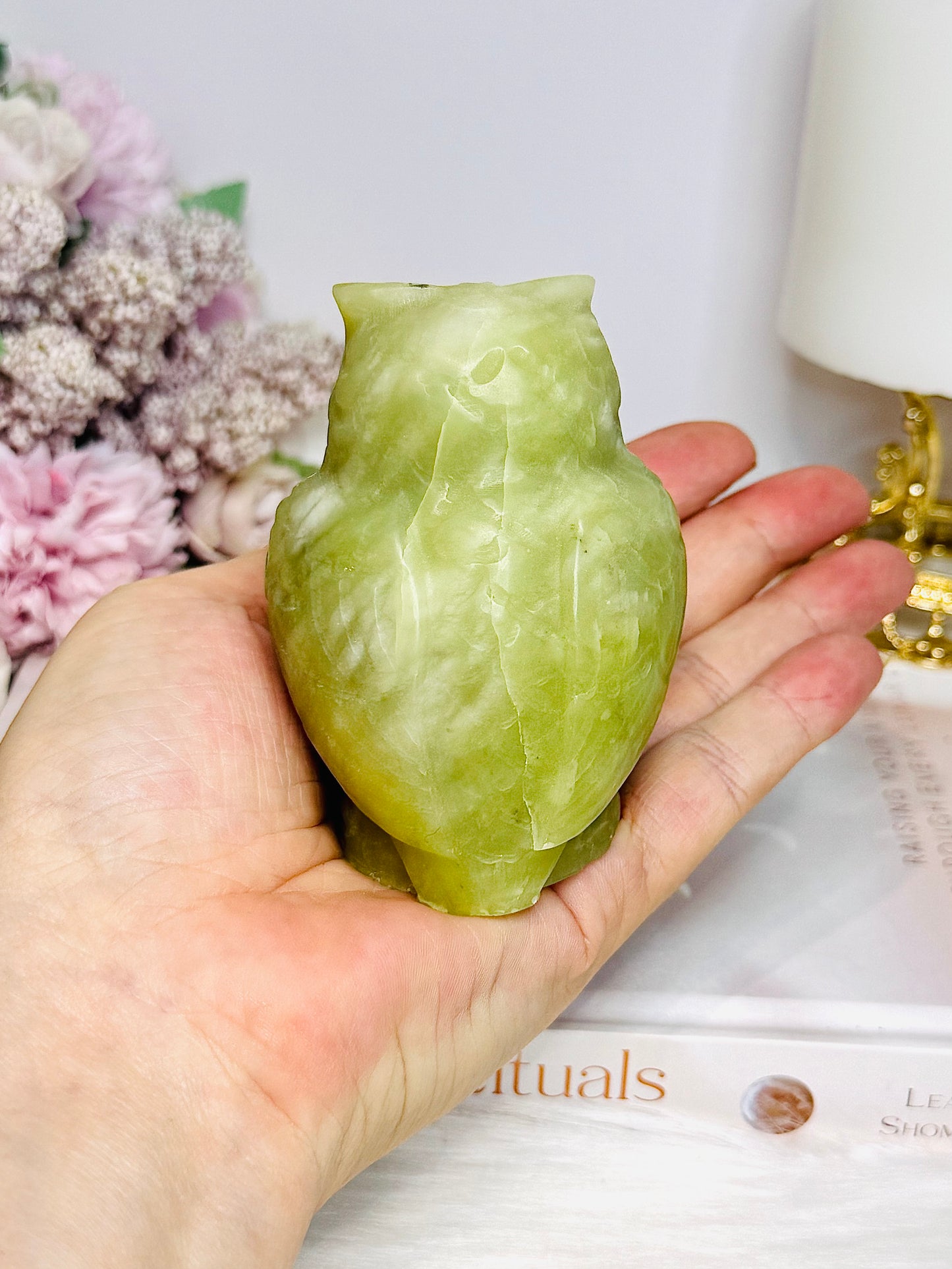 Green Jade Owl 8cm 298g