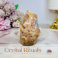 Flower Agate Carved Flame 8cm