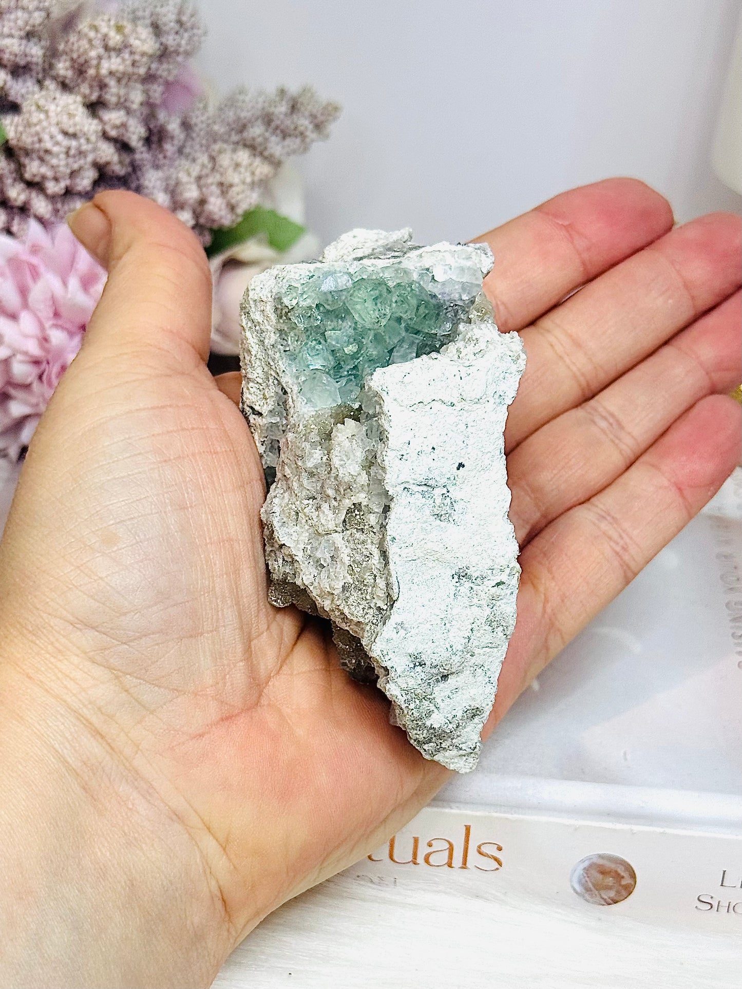 Cubed Blue Fluorite on Matrix 144g