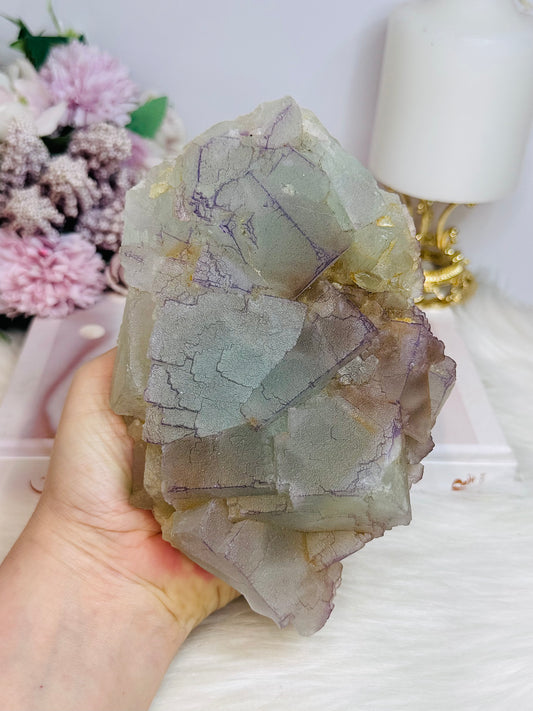 Rare Pastel Cubed Fluorite Specimen 16cm 1.1KG