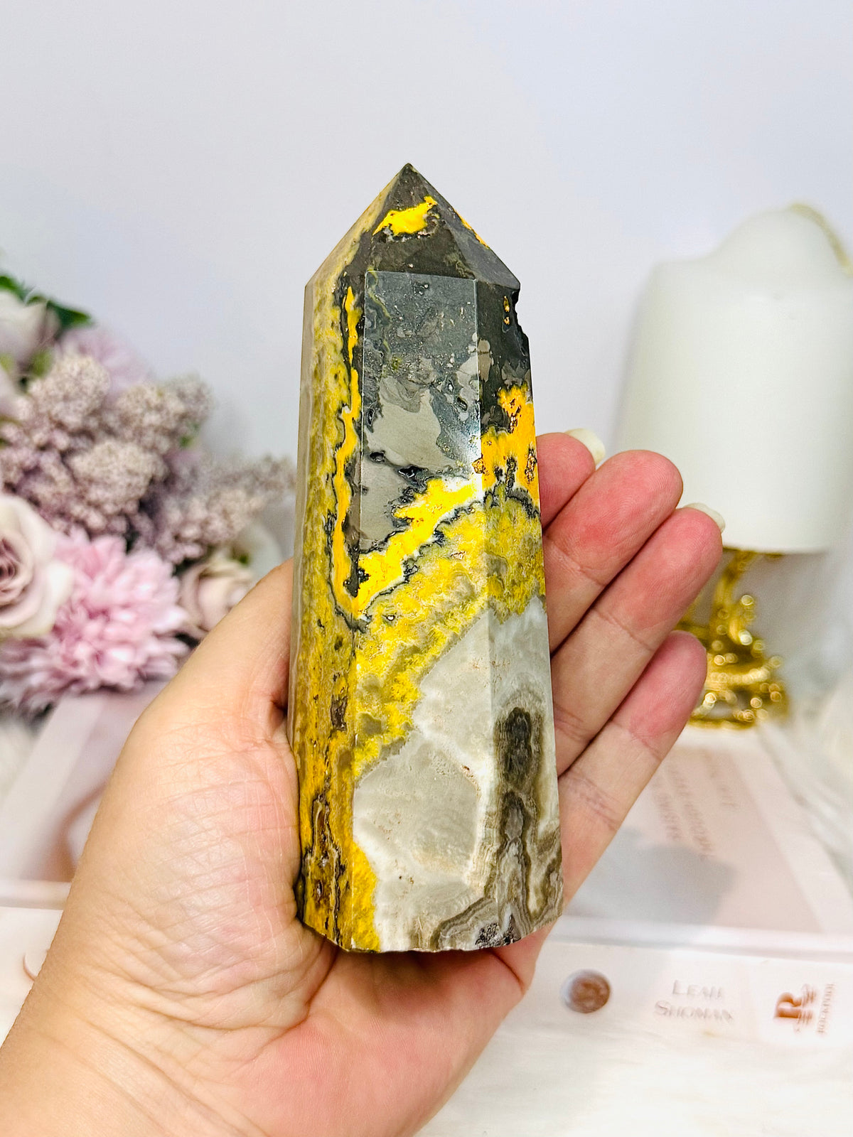 Large Bumblebee Jasper Tower 13.5cm 377g