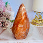 Incredible Large Orange Sunstone Carved Flame | Freeform 12cm 485grams