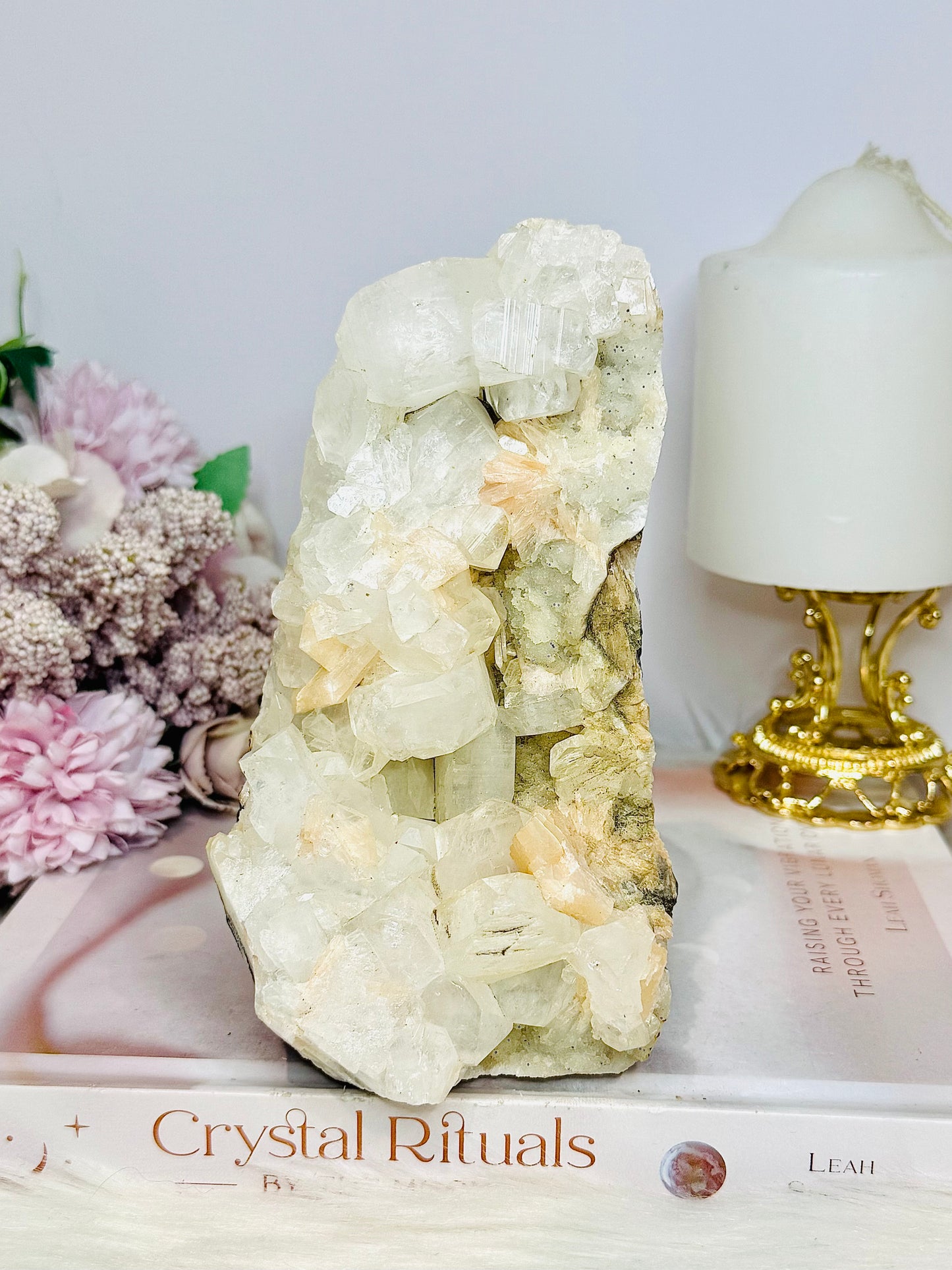Natural Apophyllite with Stilbite Freeform Cluster 15cm 730g