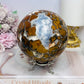 Large Brecciated Jasper Druzy Sphere On Stand 1.38KG