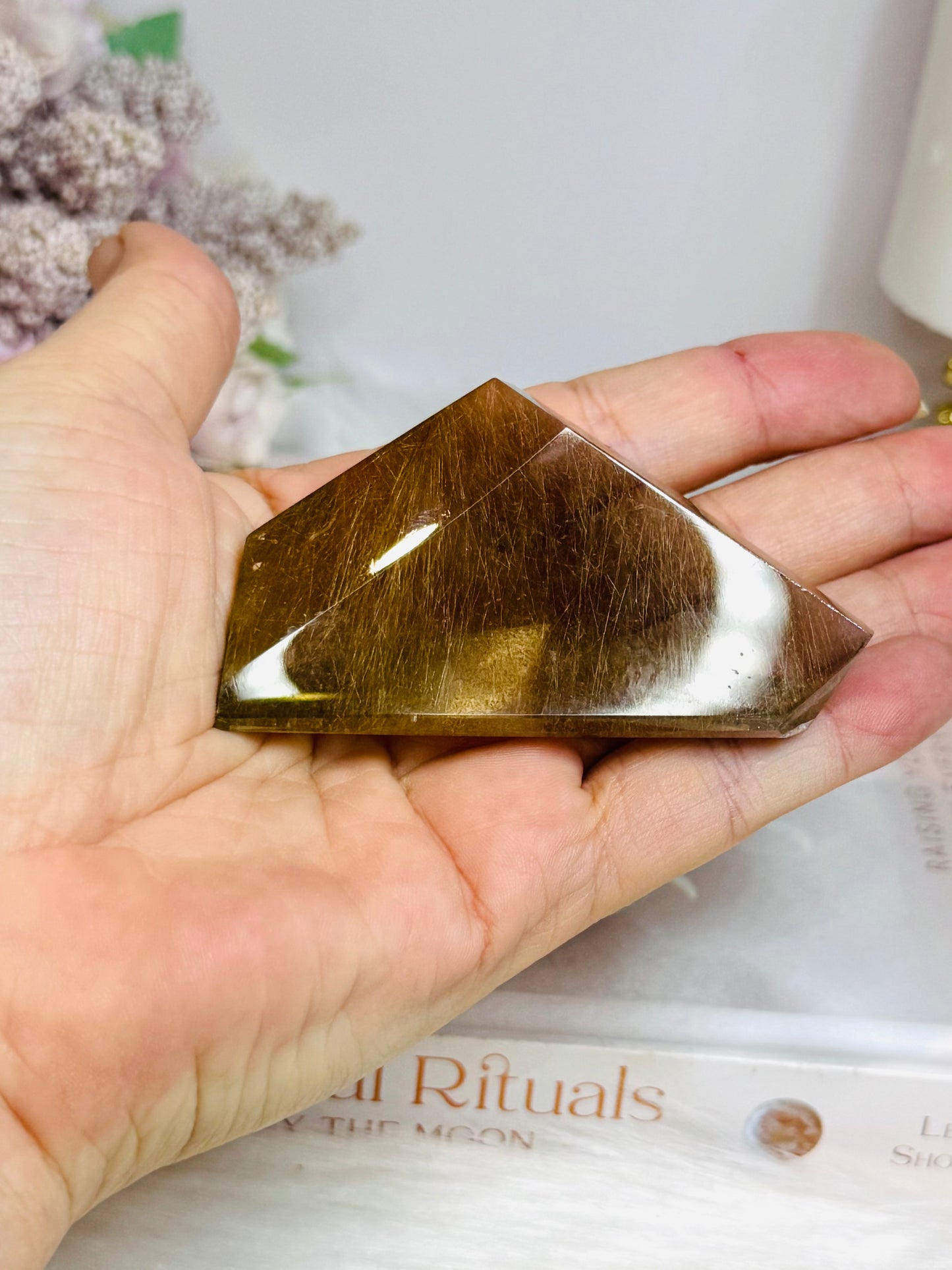 Golden Rutile Smokey Quartz Freeform 8cm