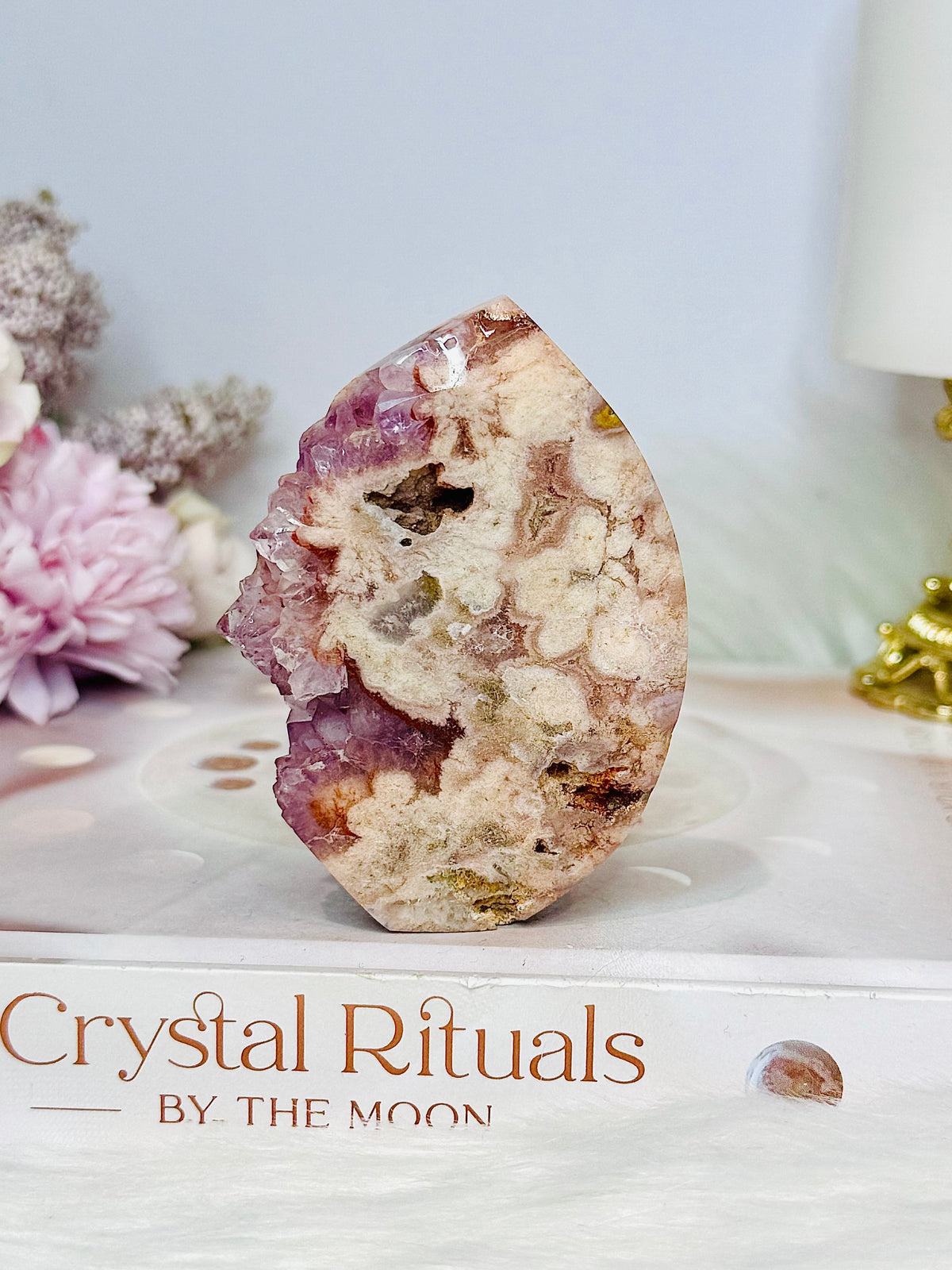 High Grade Amethyst X Flower Agate Druzy Freeform 8cm