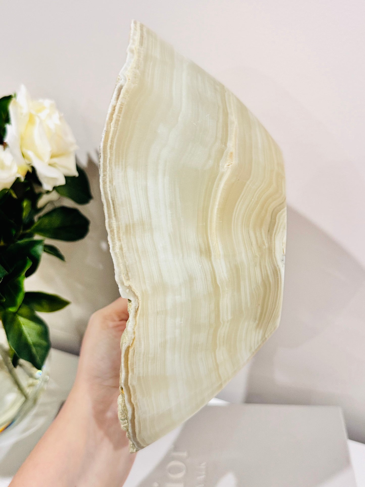 Huge 2.18KG 24.5cm Natural Aragonite Carved Bowl