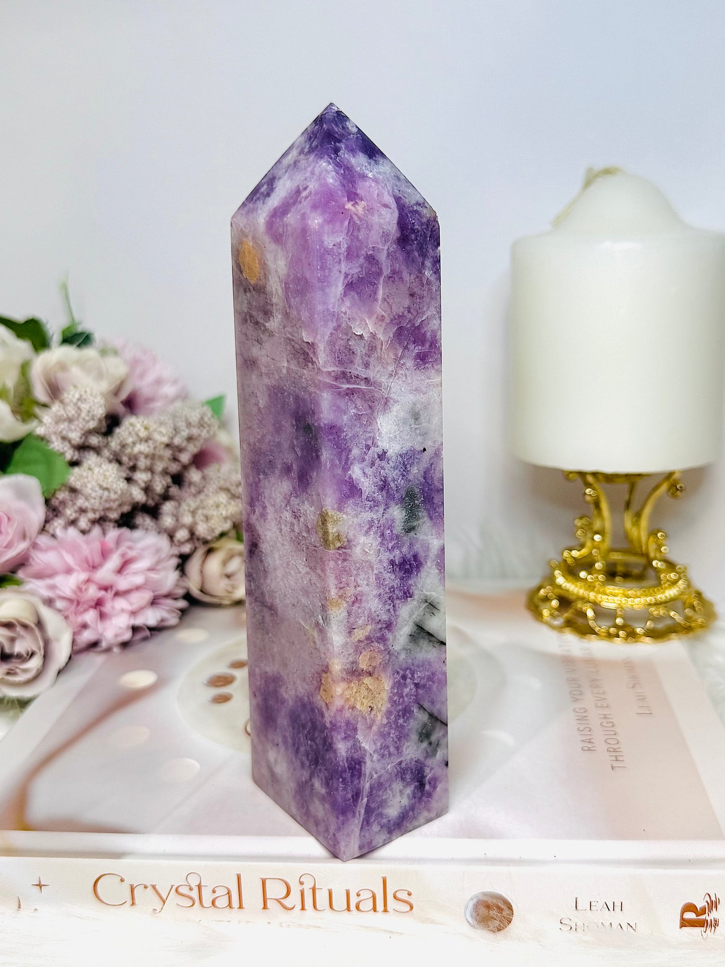 Large Purple Lepidolite Tower 17.5cm 575g