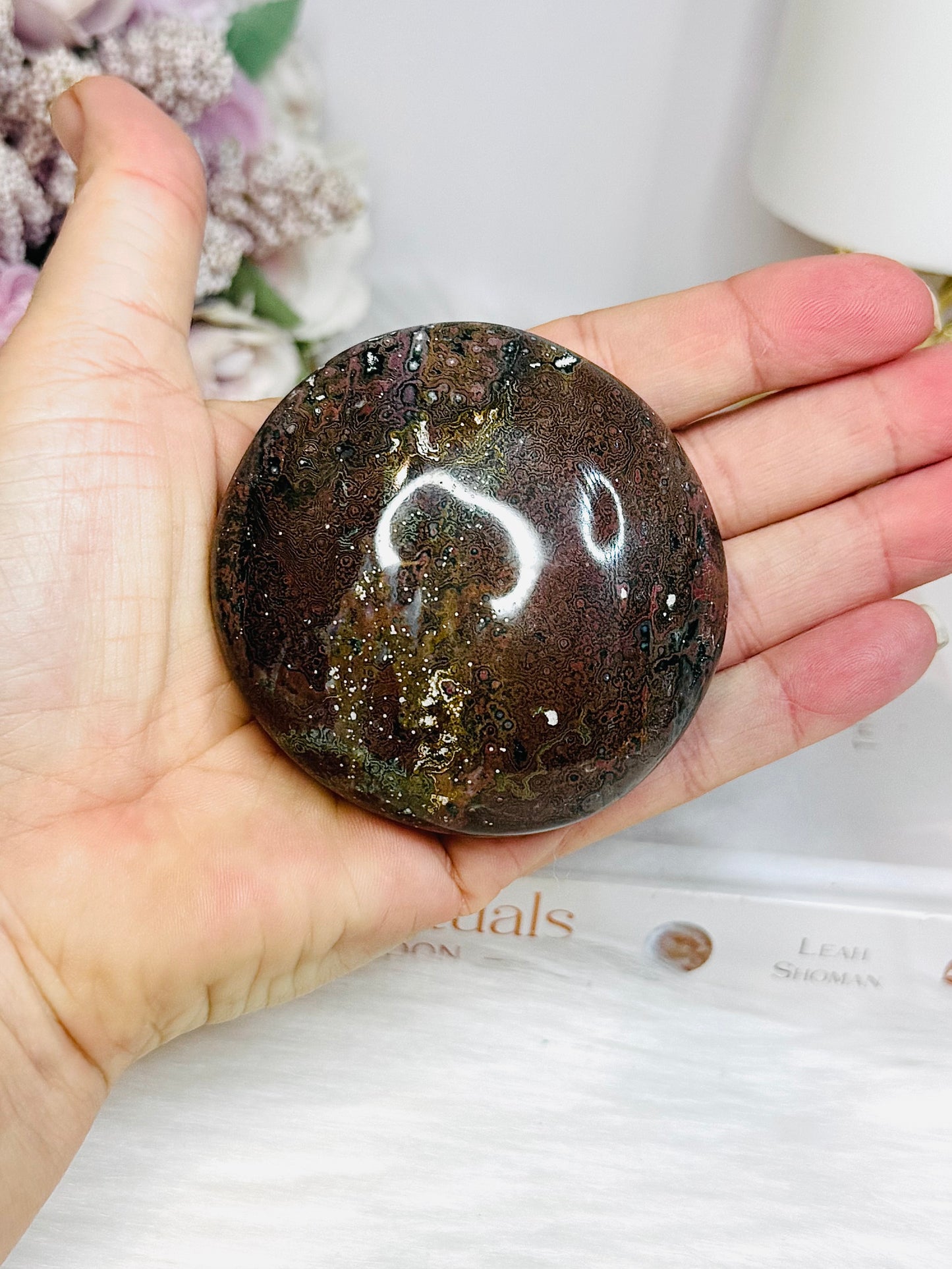 Large Ocean Jasper Palm Stone