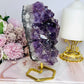 Large Natural Amethyst Cluster On Gold Stand 16cm 625g