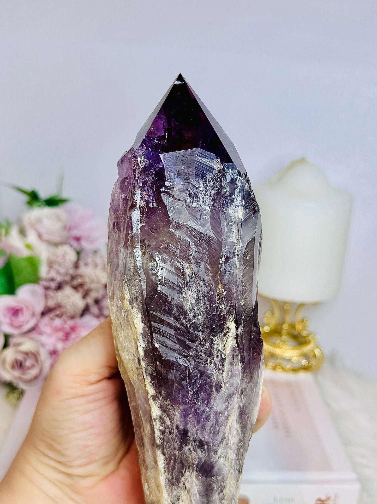 Large Natural Amethyst Dog Tooth 27cm