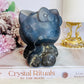 Large Volcanic Agate Carved Hello Kitty 646grams UV Reactive