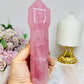 Large High Grade Dark Pink Rose Quartz Sceptre | Tower 17.5cm