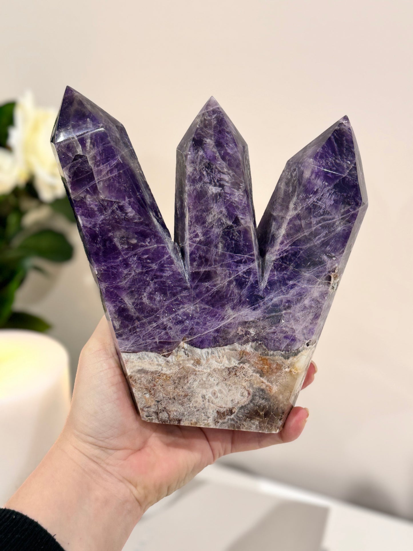 Large 1.68KG Dream | Chevron Amethyst Triple Tower