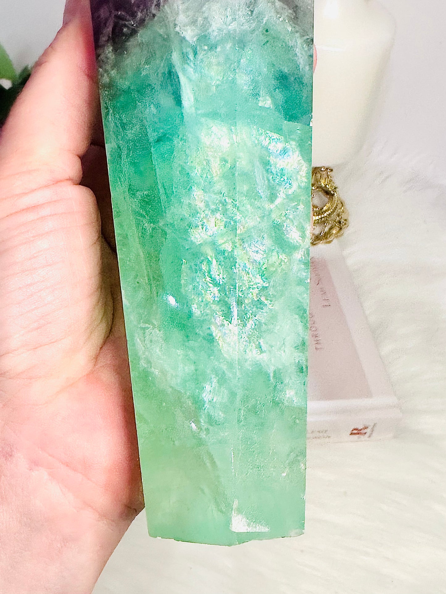 Spectacular Large Incredible Chunky Fluorite Obelisk | Tower 19cm 768grams Full Of Stunning Rainbows