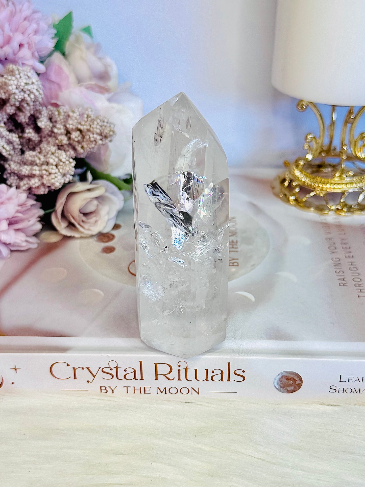 Magical High Grade Clear Quartz Tower 10cm with Stunning Rainbows