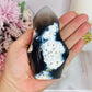 Beautiful Druzy Orca Agate Flame Carving 11cm